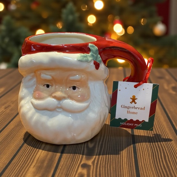 Gingerbread Home 3D Santa Face Holiday Mug Multicolor 20 fl oz w/ Tag - Picture 4 of 4